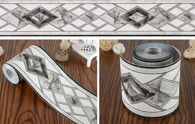 UPREDO 3D Decorative Floral Molding Waterproof Wallpaper Border Peel and Stick for Bathroom Kitchen Counter Top Backsplash Tiles Sticker,4 Inch by 16.4Ft (Style1) - Image 2