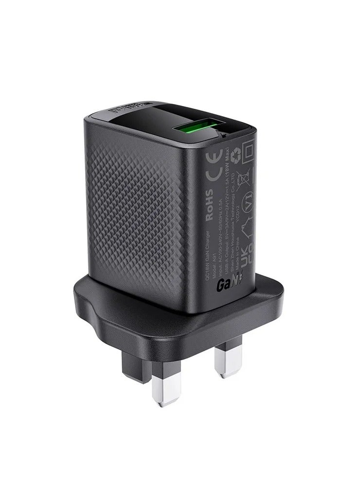 ACEFAST Fast Charge Wall Charger A91 QC18W GaN (1xUSB-A) - Image 1
