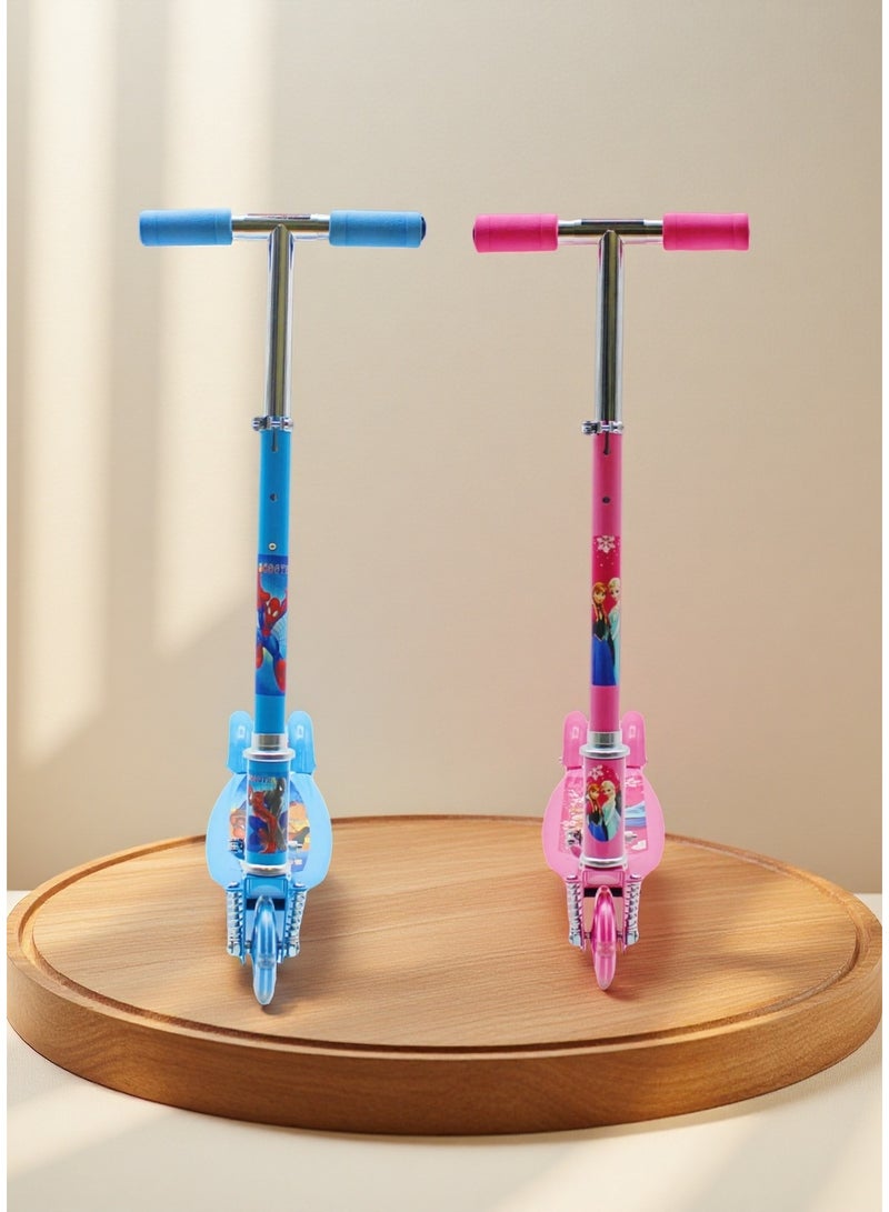 EASY FUTURE Height Adjustable Handle Foldable Kick Scooter for Kids 3–8 Years with LED PU Wheels & Rear Brake Including  Protective Gear Set - Image 5