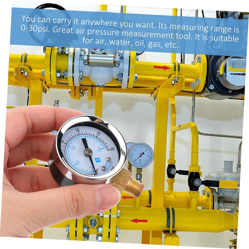 Y50I 0 30 PSI Vacuum Pressure Gauge for Air Compressor Water Oil Gas Accurate Sturdy - Image 4