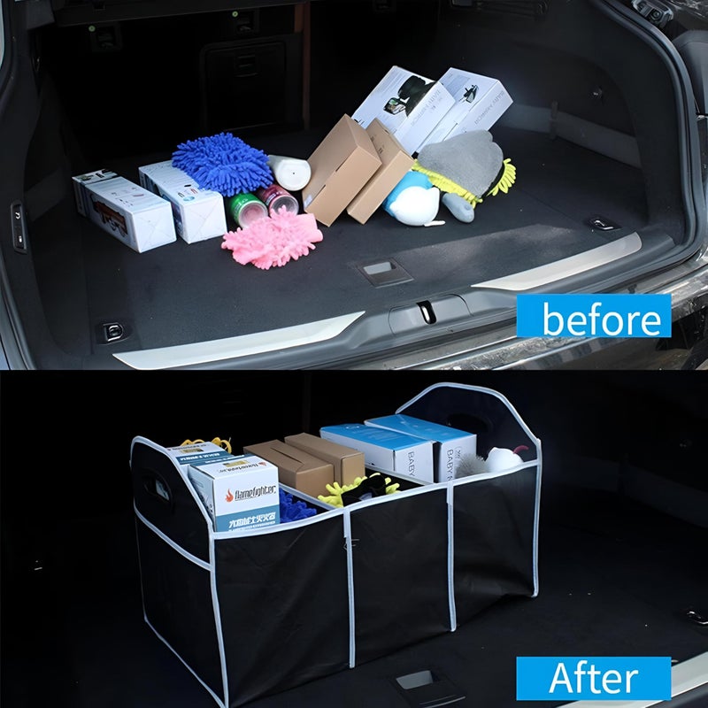 Travel Car Bin - Foldable Compartmentalized Storage with Rugged Build for Everyday Use and Long Journeys (1pc) - Image 2