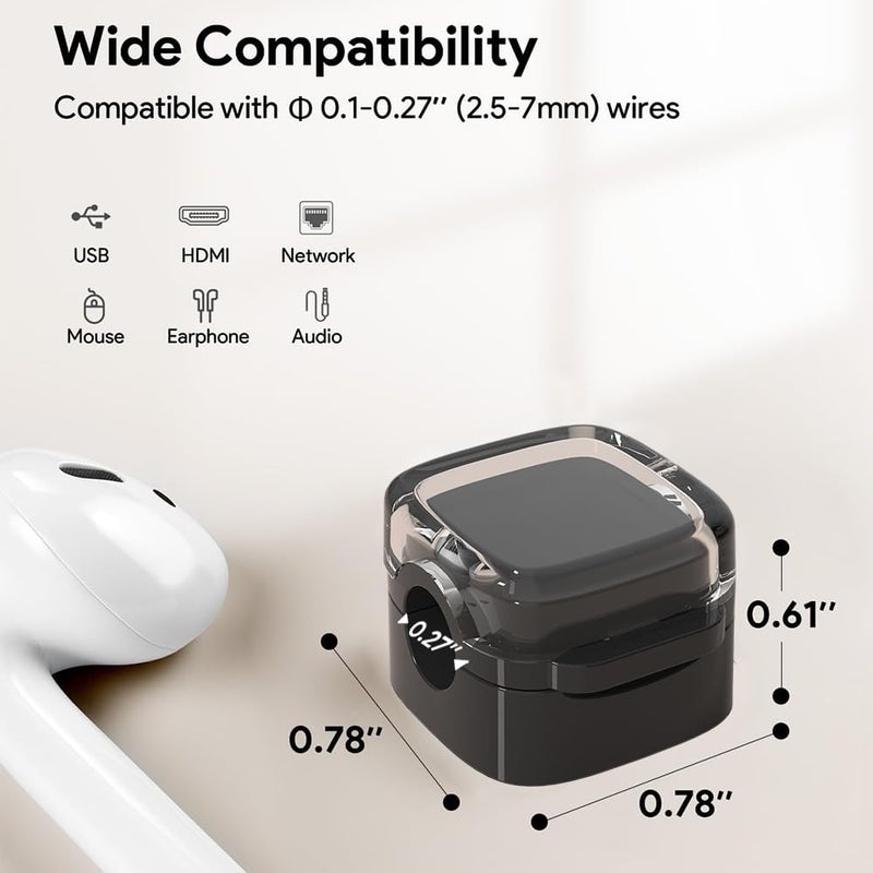 COOCAT Magnetic Cable Clips, Adjustable Cord Holder Management, Adhesive Wire Keeper Organizer for Home Office Desk Phone PC Car Wall Desktop Nightstand Appliance (9-Pack Black Crystal) - Image 3