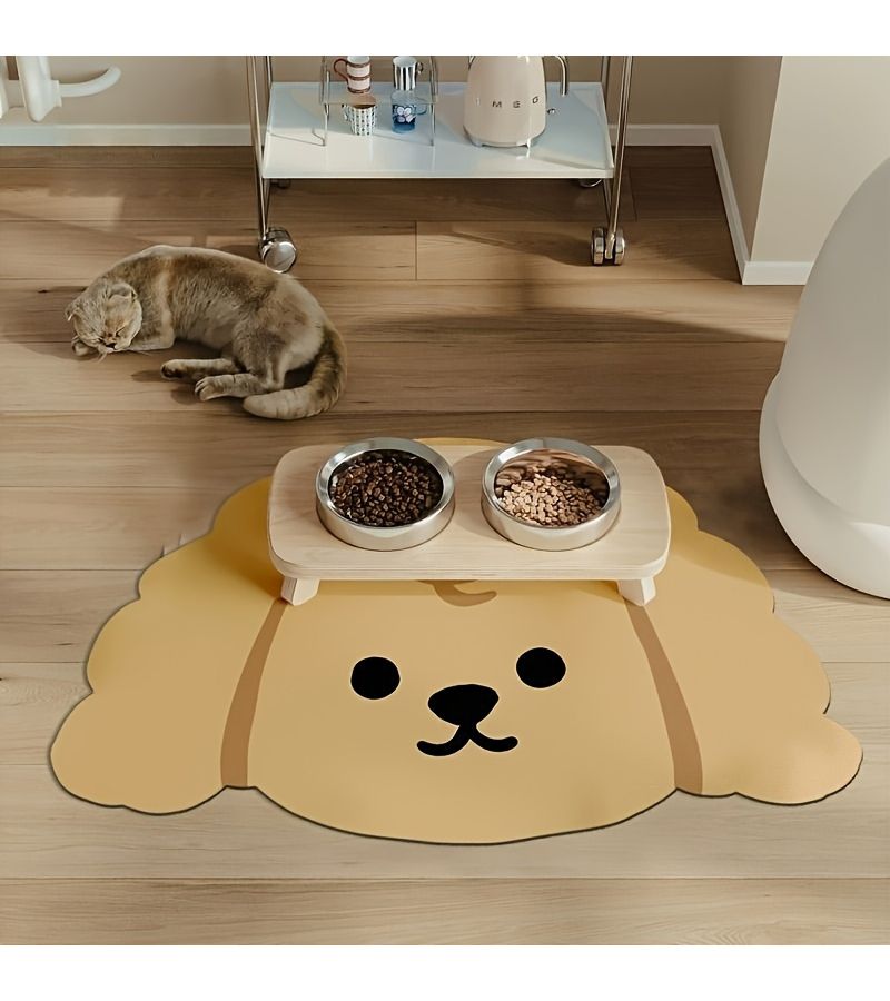 Dog Face Diatomaceous Earth Pet Feeding Mat Non Slip Absorbent For Cats Dogs - Image 5