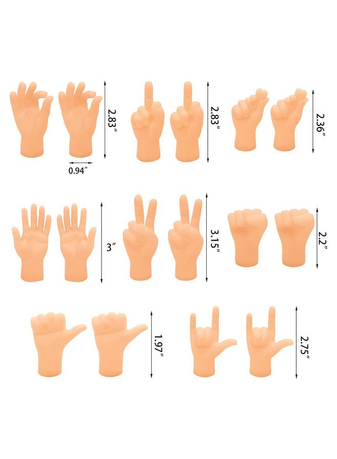ZAKVOOR 16 Pcs Tiny Finger Hands Mini Rubber Finger Puppets Realistic Little Hand Finger For Puppet Show Gag Performance Party Favors - Image 2