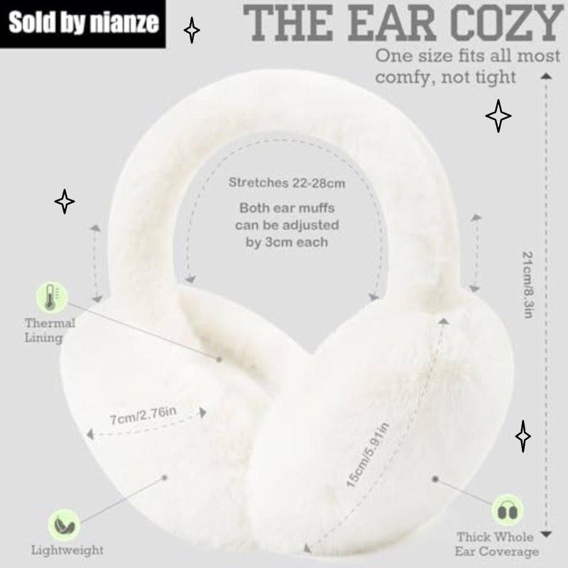 Women Winter Ear Muffs: Premium Faux Fur, Foldable Lightweight, Snug Windproof Warm Earmuffs - Portable Cold Weather Ear Warmer for Outdoor Activities, Holiday Gifting - Image 2