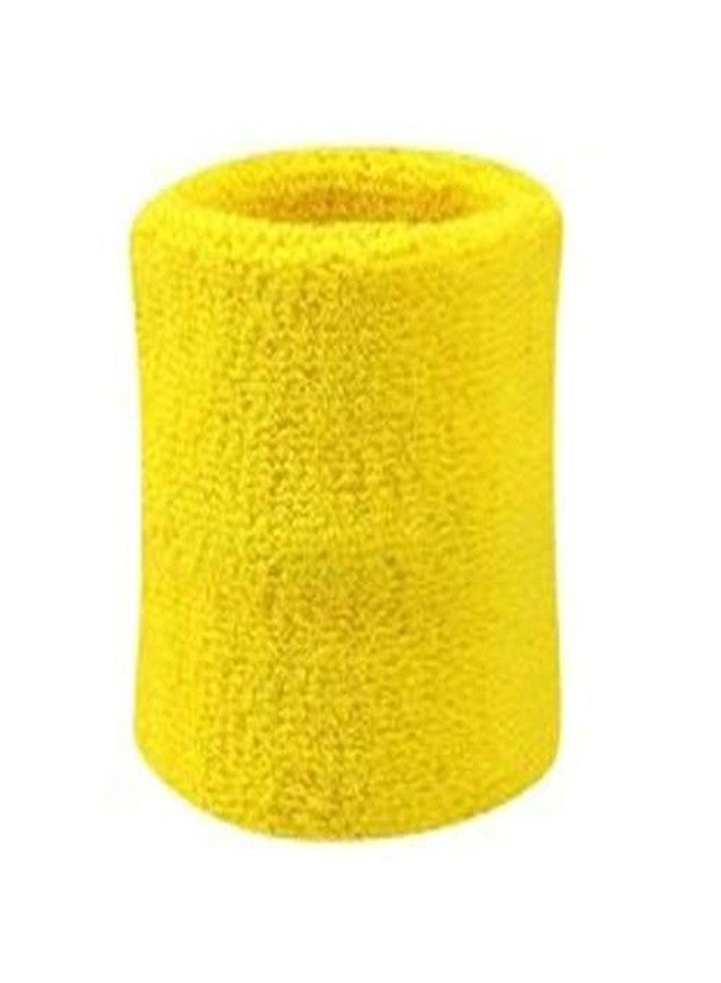 CARE 'N' TOUCH Care N Touch One Pair of Yellow Color Sweatband/Wrist Band/Wrist Support for Gym and Sports Activities. - Image 2