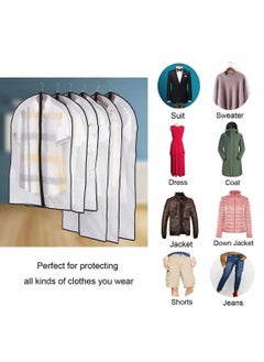 Y&D Garment Covers Dustproof Clothes Moth Proof Coat Bag with Zip Translucent Dress Cover Waterproof Anti-mite Breathable Suit Protector 6pcs 60 * 100cm Black  - Image 5