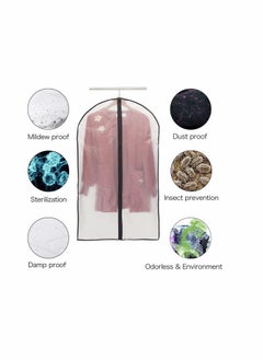 Y&D Garment Covers Dustproof Clothes Moth Proof Coat Bag with Zip Translucent Dress Cover Waterproof Anti-mite Breathable Suit Protector 6pcs 60 * 100cm Black  - Image 4