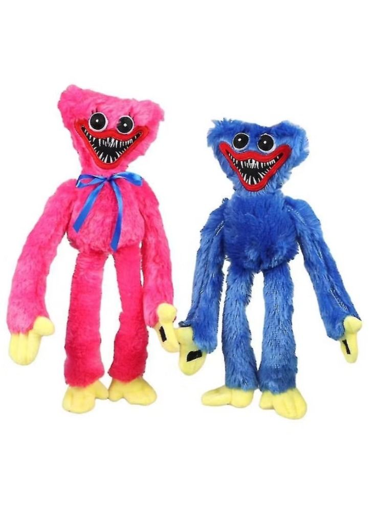 2 Pieces Poppy Playtime Huggy Wuggys Plush Toys Blue and Pink 40cm - Image 1