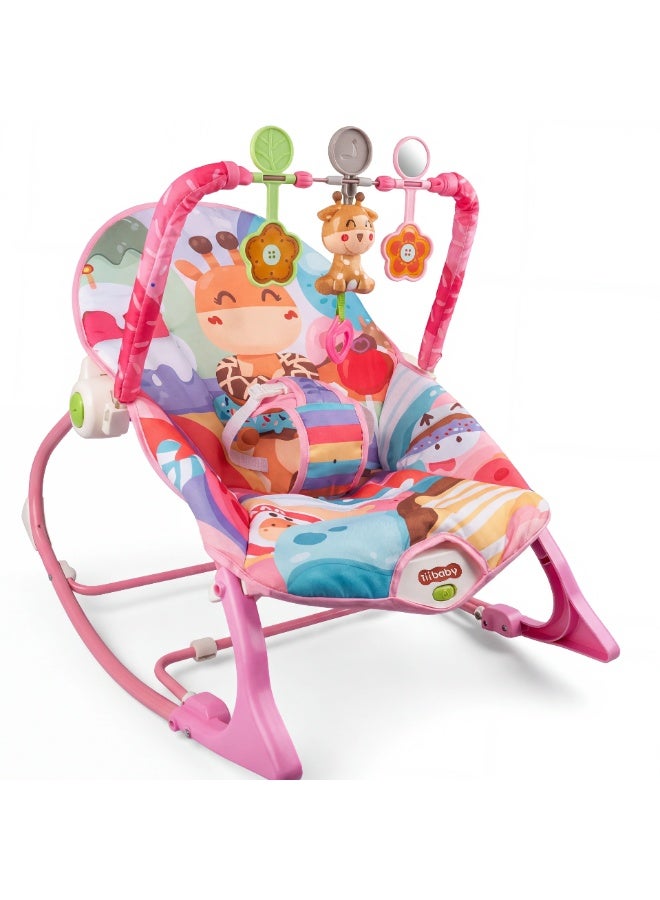 3-in-1 Infant to Toddler Rocking Chair - Heavy Duty Metal Frame, Waterproof Fabric, Music & Soothing Vibrations - Up to 18kg