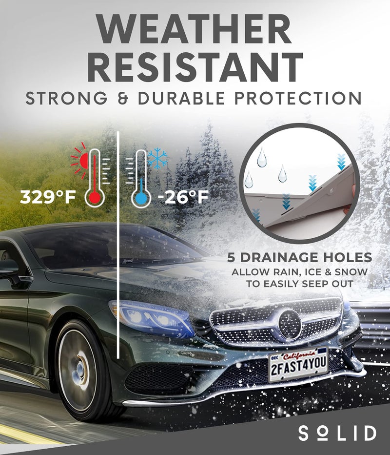 !Solid Silicone License Plate Frame Covers 2 Pack- Front and Back Car Plate Bracket Holders. Rust-Proof, Rattle-Proof, Weather-Proof (Grey) - Image 4