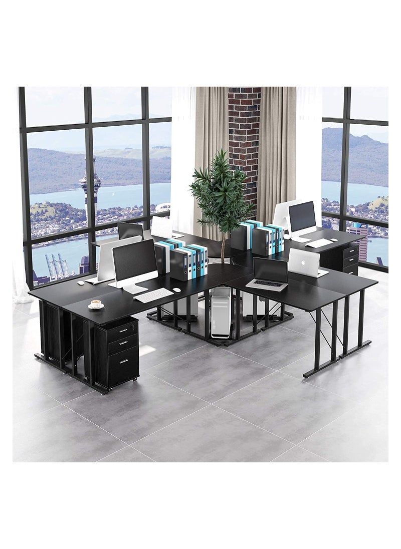 Royal Polar - Large L Shaped Computer Desk with Shelves, Corner Desk, Home Office Writing Workstation with Storage - Image 1