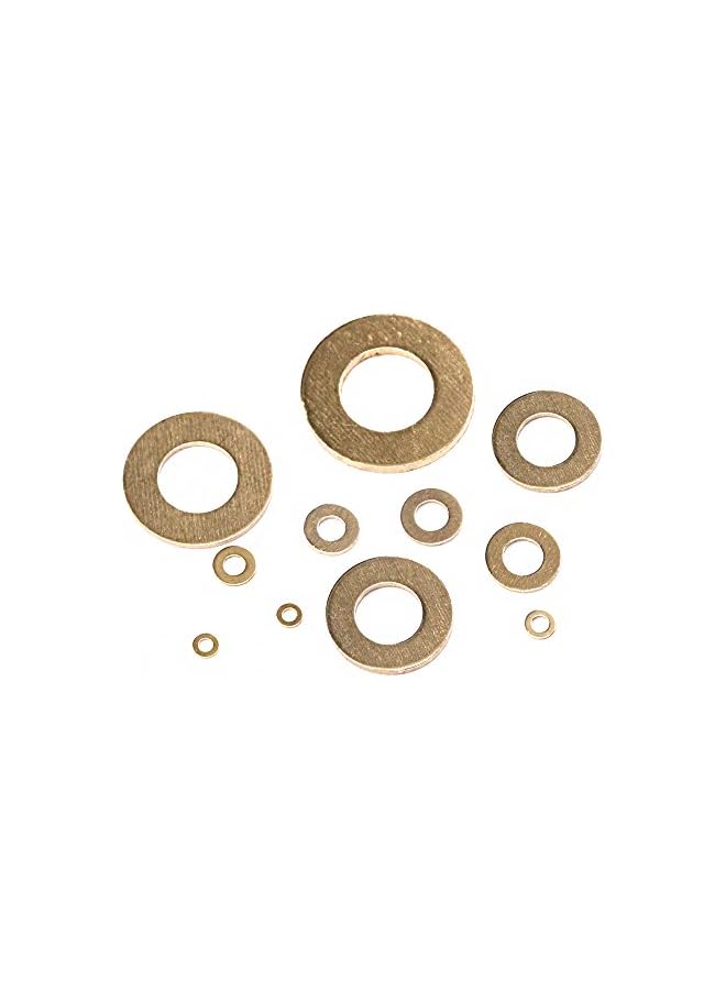 Hilitchi 350-Pcs [10 - Size] Brass Flat Washer Assortment Set - M2 M2.5 M3 M4 M5 M6 M8 M10 M12 M14 - Image 3