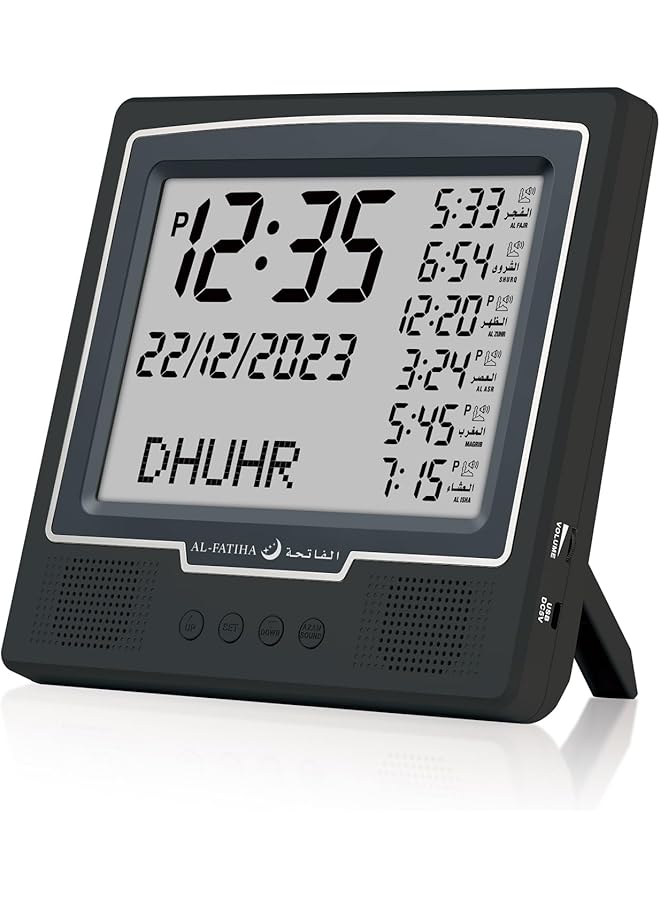 The Bros ساعة أذان، ساعة صلاة LED، ساعة أذان حائط، ساعة أذان رقمية للمنزل/المكتب/المسجد (أسود) - Image 1