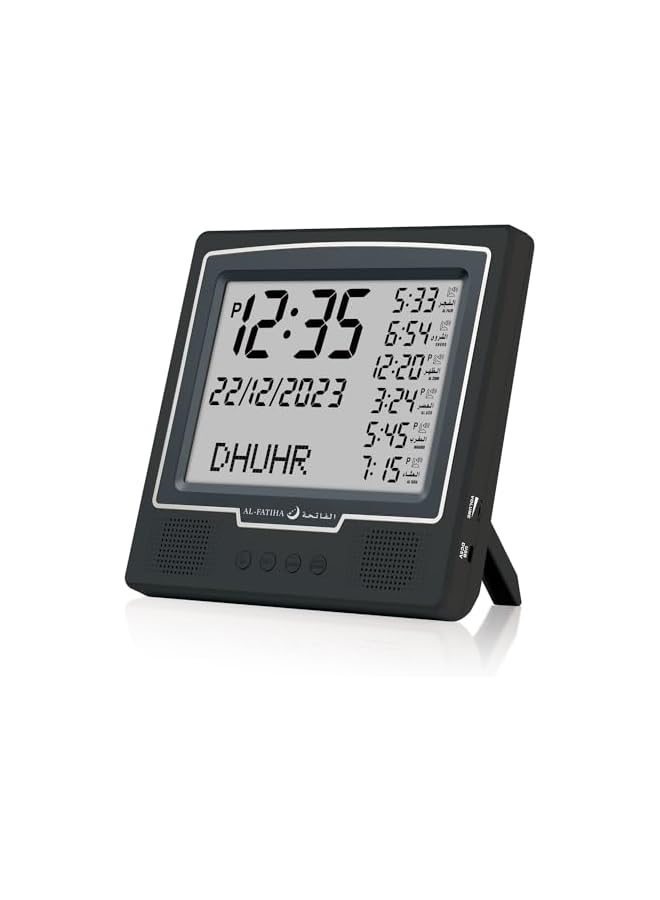 The Bros ساعة أذان، ساعة صلاة LED، ساعة أذان حائط، ساعة أذان رقمية للمنزل/المكتب/المسجد (أسود) - Image 2