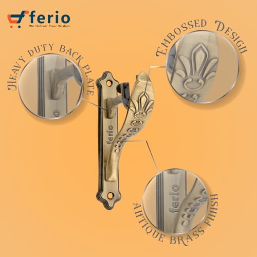 FERIO Zinc Antique Brass Finish Heavy Curtain Supports for Door and Window Curtain Brackets/Holder Set for 1 Inch Rod (Pack of 6 Pcs) - Image 4