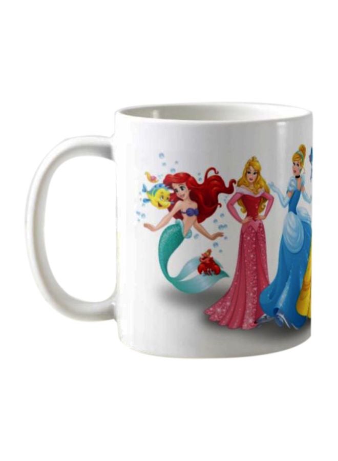 1st Piece Disney Princesses Printed Mug White/Pink/Blue 325ml - Image 1