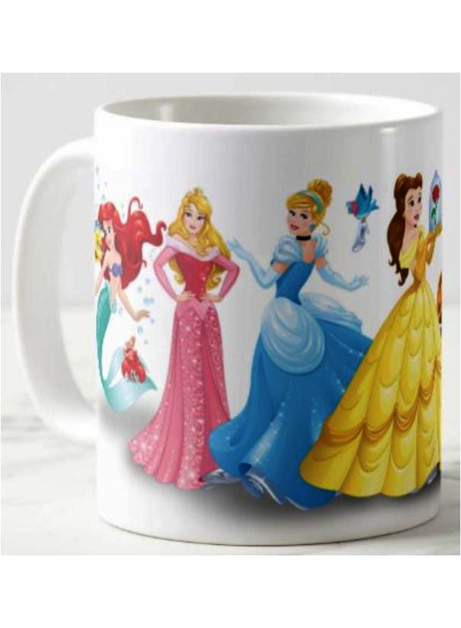 1st Piece Disney Princesses Printed Mug White/Pink/Blue 325ml - Image 2