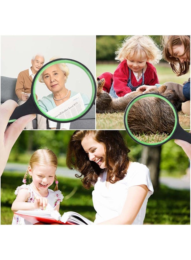 yuntop Shatterproof Magnifying Glass 10X Large Handheld Magnifying Glass for Seniors Kids 75mm Magnifying Lens with Non-Slip Rubber Handle Magnifier Glass for Reading Science Insect Hobby Observation - Image 4