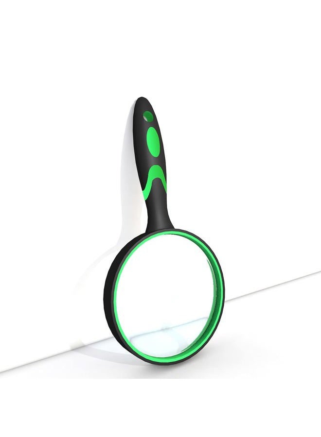 yuntop Shatterproof Magnifying Glass 10X Large Handheld Magnifying Glass for Seniors Kids 75mm Magnifying Lens with Non-Slip Rubber Handle Magnifier Glass for Reading Science Insect Hobby Observation - Image 2