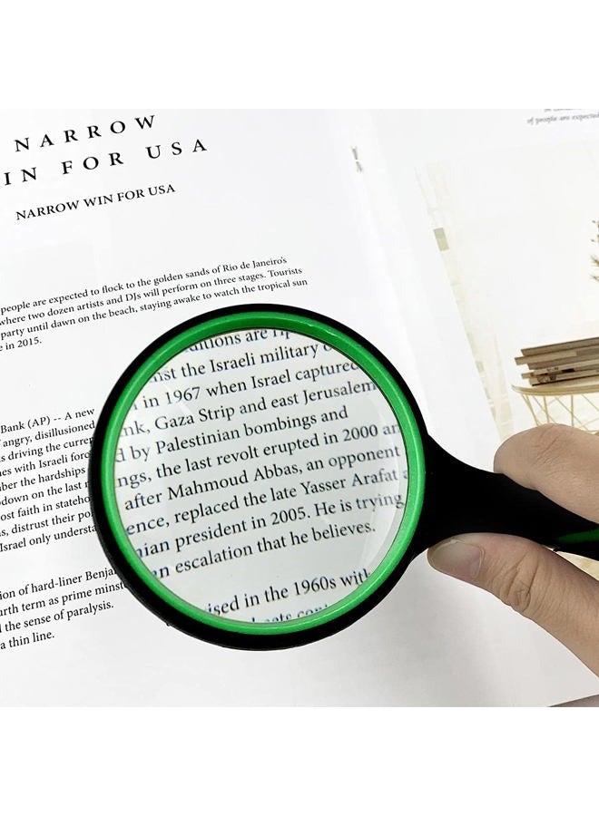 yuntop Shatterproof Magnifying Glass 10X Large Handheld Magnifying Glass for Seniors Kids 75mm Magnifying Lens with Non-Slip Rubber Handle Magnifier Glass for Reading Science Insect Hobby Observation - Image 3