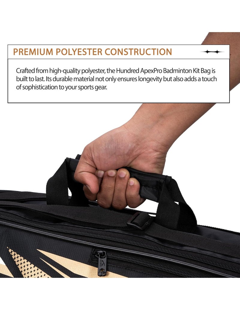 HUNDRED Urban Pod Badminton Kit-Bag  | Unisex | Material: Polyester | 3 Spacious Compartments | Double Zipper Closure - Image 2