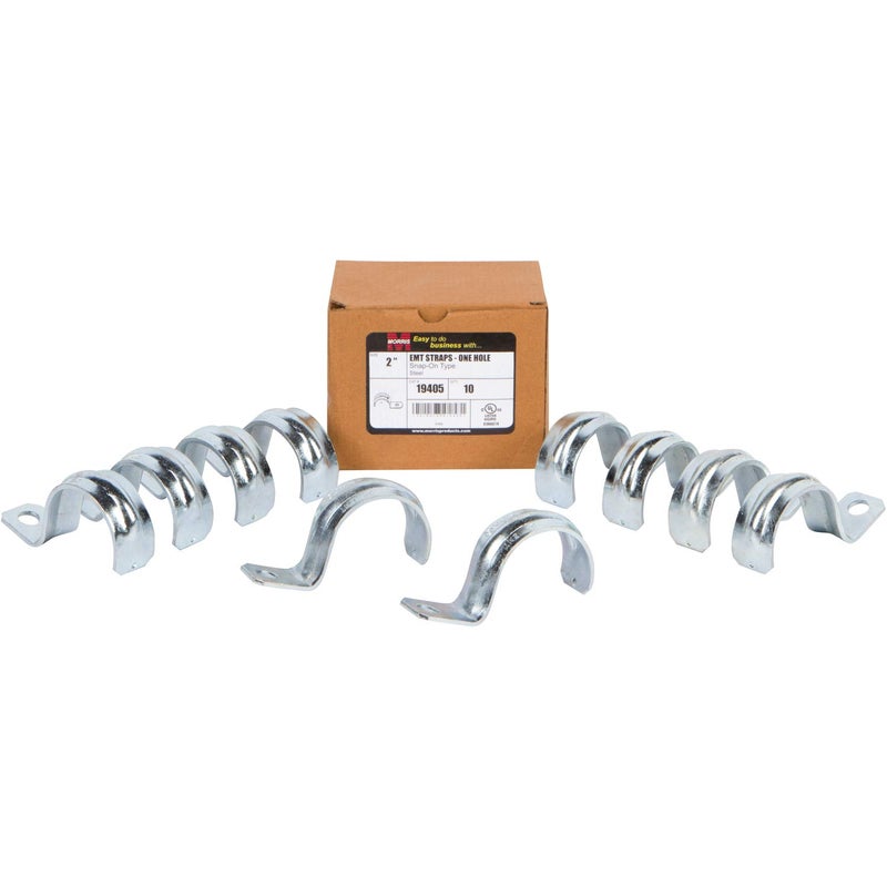 Morris Products EMT Pipe Strap – 1 Hole – 1 Inch - Secures EMT Conduit - Zinc-Plated Steel - Reinforced Rib, Hole – Snap-On Installation – 100 Pieces - Image 4