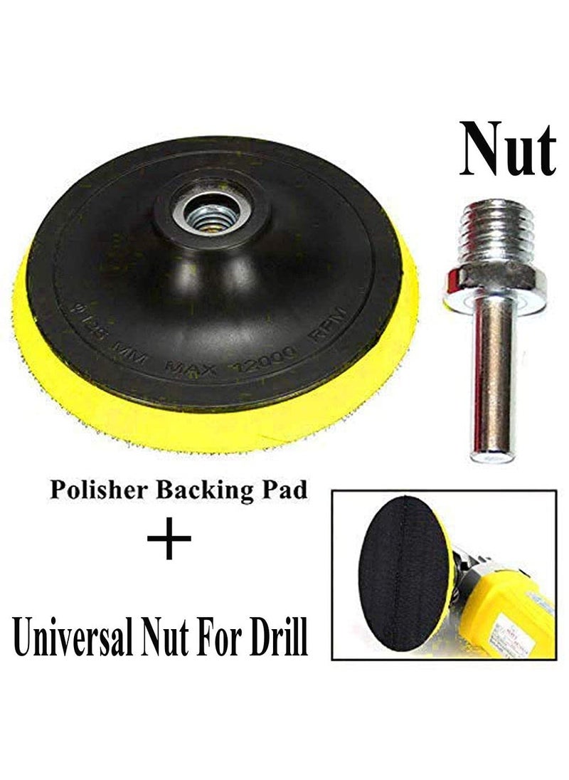 DIY Crafts Diy Crafts CTDIYHI57486 7 Inch Backer Pad Polishing Buffing Plate Rubber M 44483 Drill Thread Kit Set 6 Inch Kit Backer Pad Universal Drill Nut  - Image 3