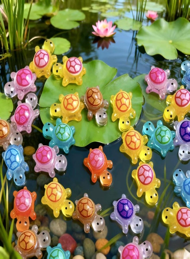 SOFREELIU 300Pcs Mini Resin Animals Turtles, Luminous Mini Animals Figures Tiny Turtle Bulk Glow in The Dark Small Plastic Miniature Turtles Miniature Things Figurines to Hide - Image 4