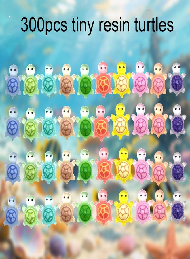 SOFREELIU 300Pcs Mini Resin Animals Turtles, Luminous Mini Animals Figures Tiny Turtle Bulk Glow in The Dark Small Plastic Miniature Turtles Miniature Things Figurines to Hide - Image 2