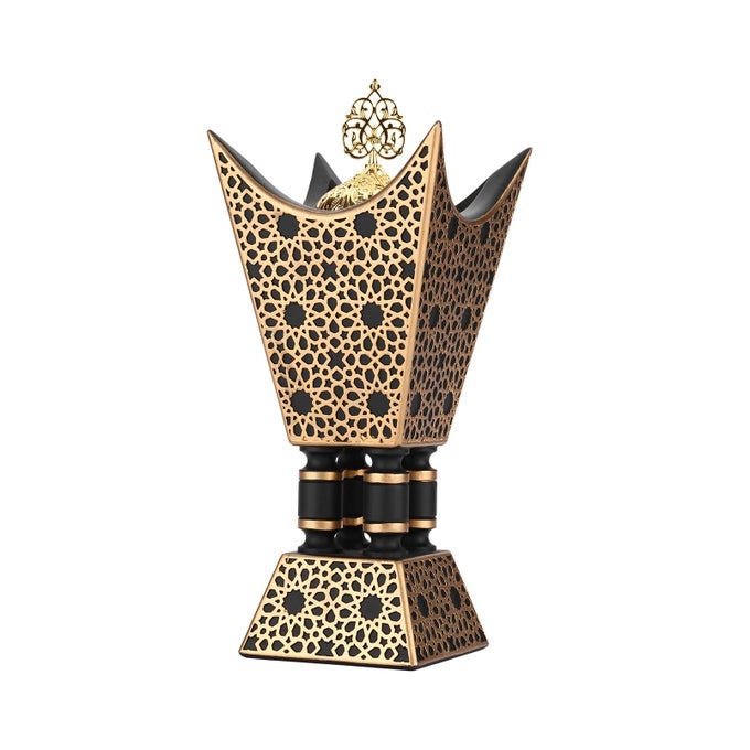 BAKHOOR INCENSE BURNER OUD FRANKINCENSE RESIN BURNER 885INCHES TALLCHARCOAL INCENSE BURNER FOR YOGA SPA AROMATHERAPY OFFICE HOME DECOR TROPHY SHAPE BLACK