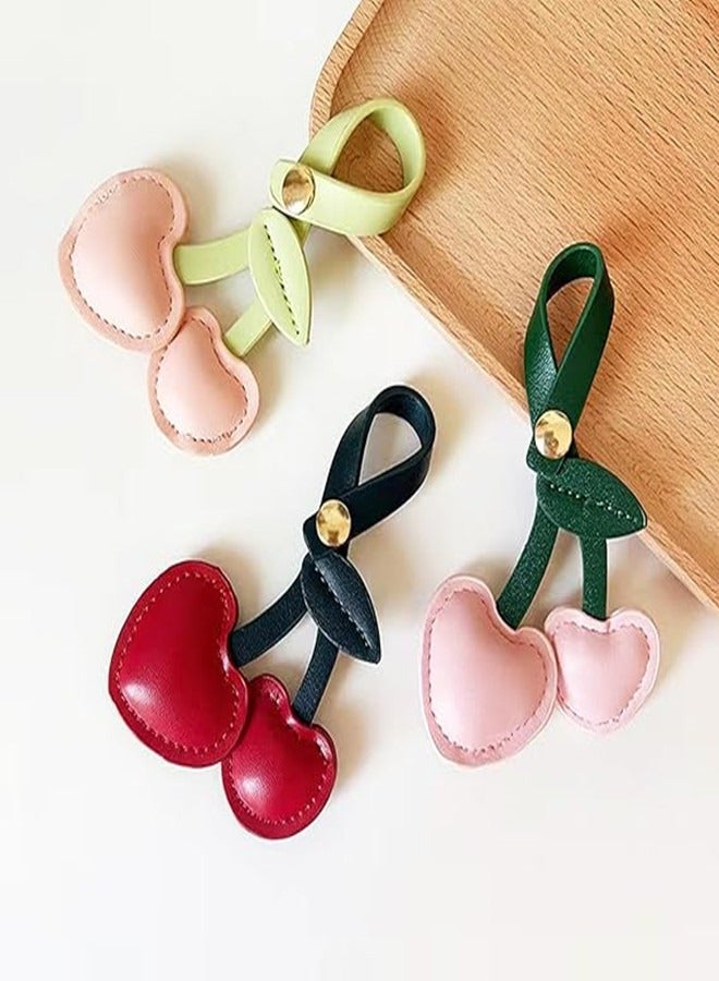 Osowake Cherry Bag Charm, Cute Cherry Charm for Purse Handbags Bag Accessories PU Cherry Key Charms - Image 3