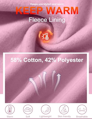 Eisctnd Womens Fleece 2 Piece Sweatsuit Lounge Set Long Sleeve Sweatshirt Jogger Pants Tracksuit Sweatsuit 2024 Fall Sets(Pink-L) - Image 5