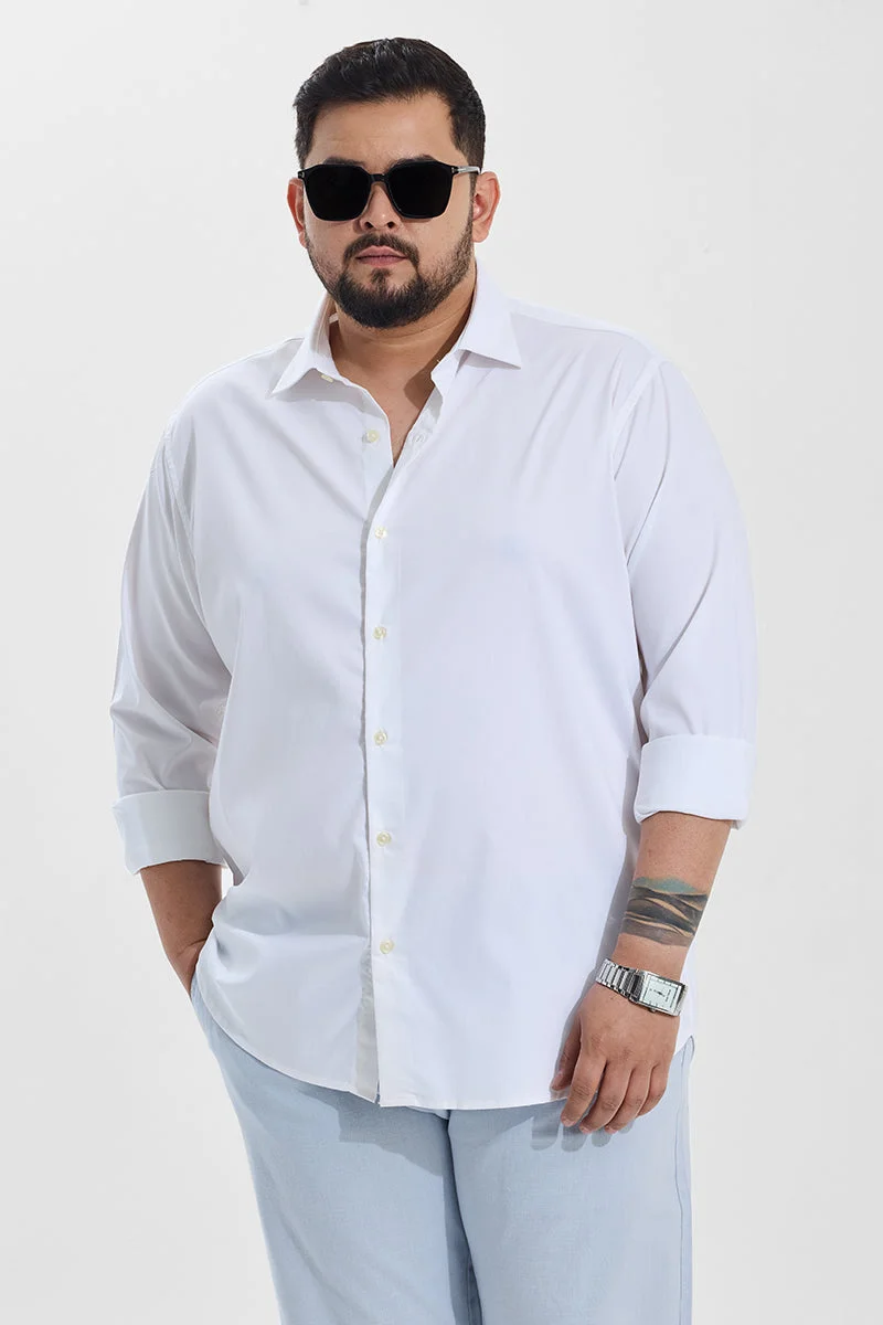 SNITCH White Regular Fit Plus Size Shirt