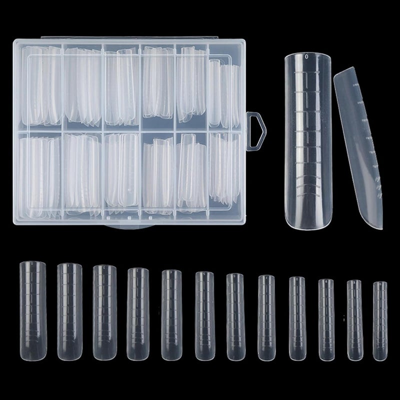 Clear Full Cover Duals Nail Form French Tip Stickers UV Gel Art Mold Artificial Tips for Extension Sticker Gel Stickers for Acrylic Nails Sticker Dispenser - Image 1