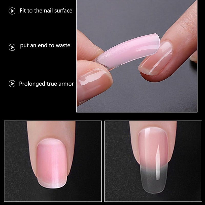 Clear Full Cover Duals Nail Form French Tip Stickers UV Gel Art Mold Artificial Tips for Extension Sticker Gel Stickers for Acrylic Nails Sticker Dispenser - Image 4