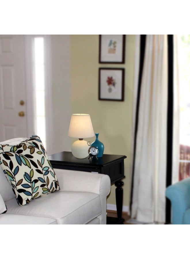Simple Designs Simple Designs Lt2008 Off 2Pk Mini Ceramic Globe Table Lamp 2 Pack Set Off White  - Image 4