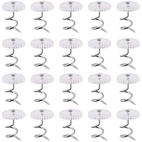 Akstore 60 Pcs Clear Bed Skirt Pins with Twist Pins for Upholstery, Slipcovers and Bedskirts - Image 1