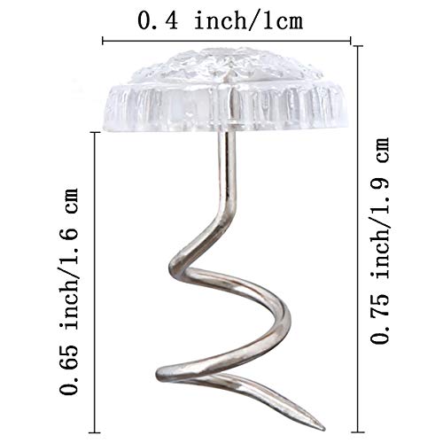 Akstore 60 Pcs Clear Bed Skirt Pins with Twist Pins for Upholstery, Slipcovers and Bedskirts - Image 2