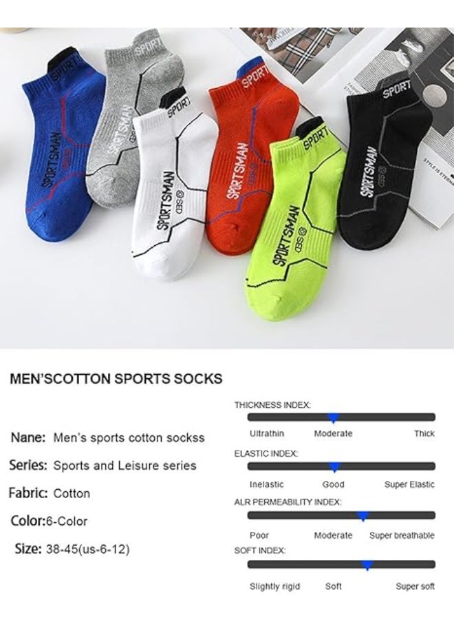COYO Mens Ankle Athletic Socks Running Socks Cotton Low Cut Breathable Cushioned Arch Support Casual Socks (6 Pairs) - Image 5