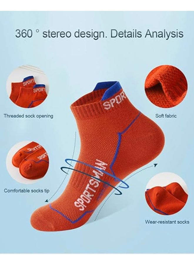 COYO Mens Ankle Athletic Socks Running Socks Cotton Low Cut Breathable Cushioned Arch Support Casual Socks (6 Pairs) - Image 4