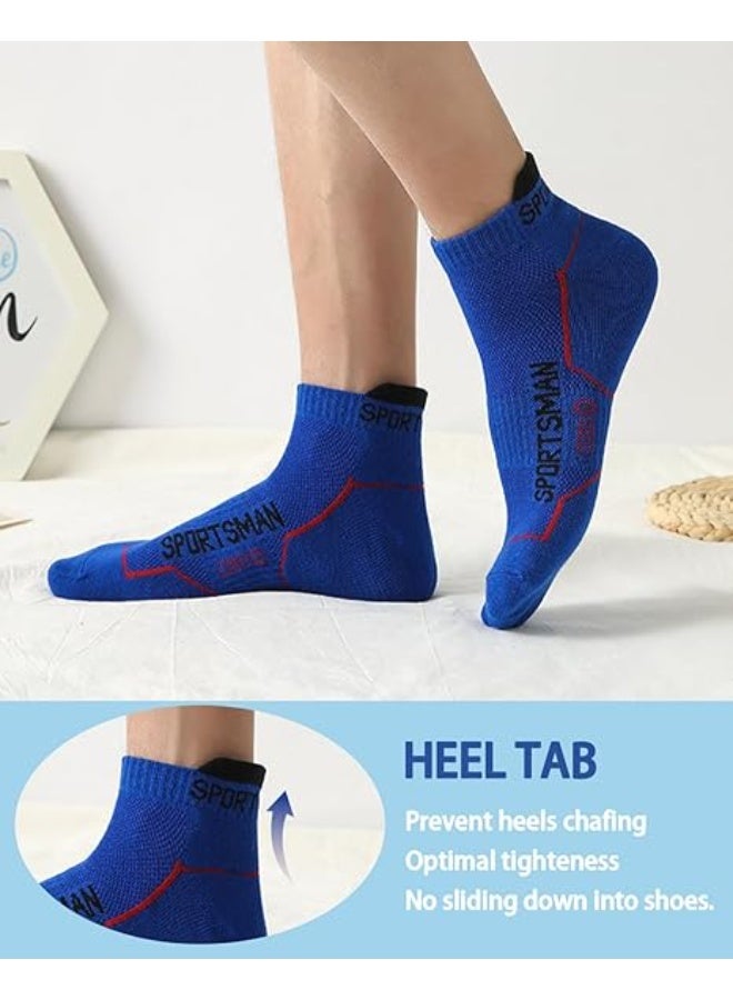 COYO Mens Ankle Athletic Socks Running Socks Cotton Low Cut Breathable Cushioned Arch Support Casual Socks (6 Pairs) - Image 2