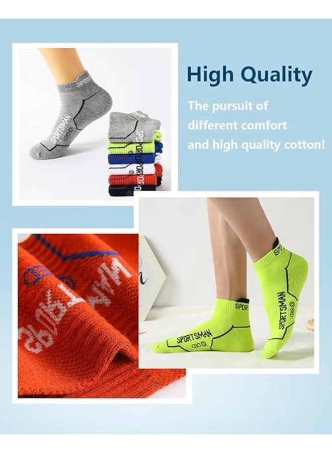 COYO Mens Ankle Athletic Socks Running Socks Cotton Low Cut Breathable Cushioned Arch Support Casual Socks (6 Pairs) - Image 3
