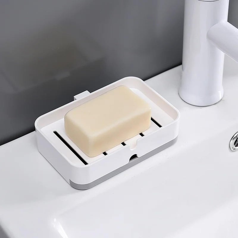 TARTAMYA Soap Holder for Bathroom, Non-Drill Wall Mount Magic Sticker Self Adhesive Soap Stand for Bathroom with Removable Drain Tray,acrylonitrile butadiene styrene abs.2025 - Image 5