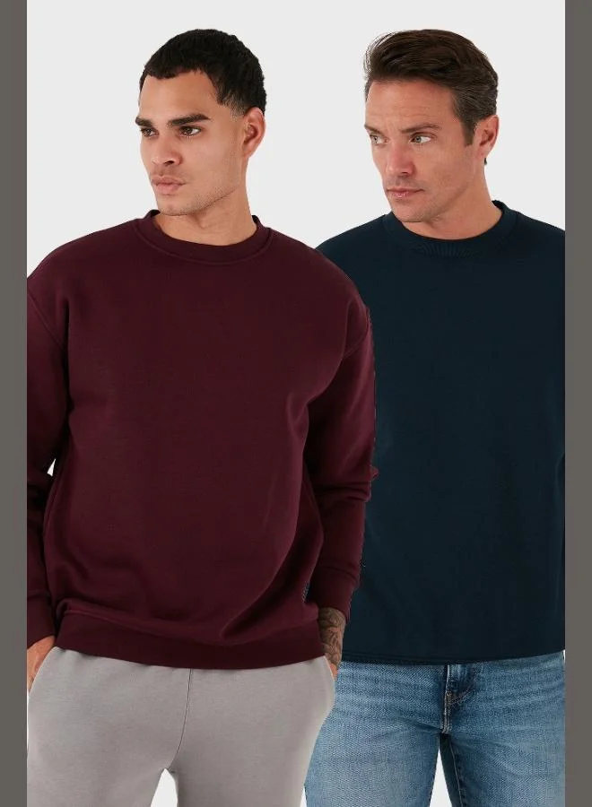 Buratti Regular Fit Crew Neck Fleece Lined 2-Pack Men's Sweatshirt 5905255S2