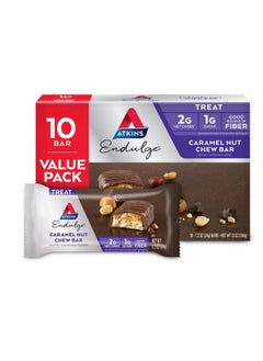 Atkins Endulge Caramel Nut Chew Bar Dessert Favorite 1G Sugar Good Source Of Fiber Low Sugar 10 Count  - Image 1