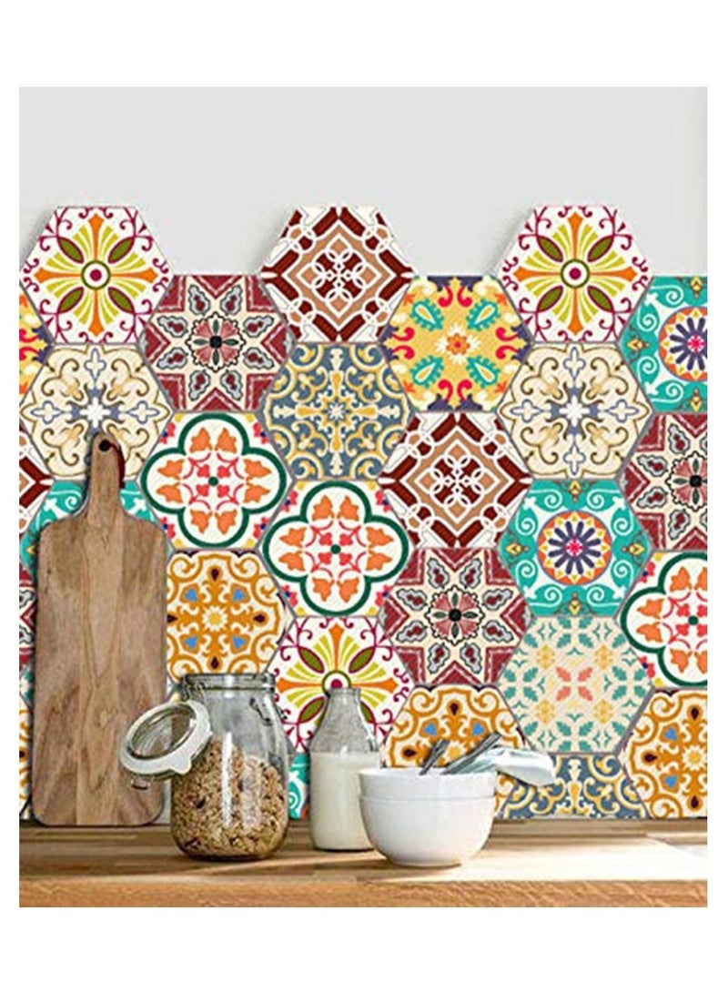 Captaintech Hexagon Non-Slip Floor Sticker, 10 Pcs Waterproof Anti-Skid Peel and Stick Tile Backsplash Stickers, Self-adhesive Floor Sticker DIY Art Decal Kitchen Bathroom Bedroom Home Wall Decoration - Image 4