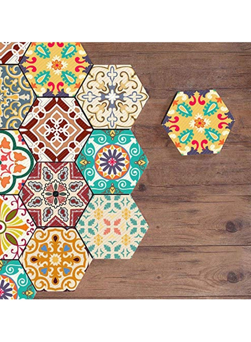 Captaintech Hexagon Non-Slip Floor Sticker, 10 Pcs Waterproof Anti-Skid Peel and Stick Tile Backsplash Stickers, Self-adhesive Floor Sticker DIY Art Decal Kitchen Bathroom Bedroom Home Wall Decoration - Image 5
