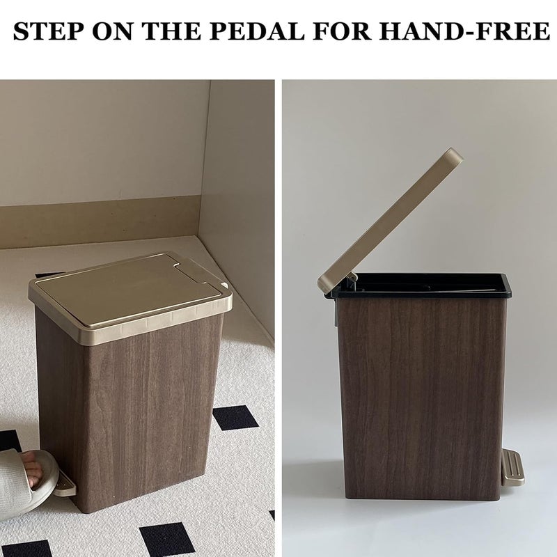 NALACAL 3.9 Gallon Trash Can with Foot Pedal - Hands-Free Step Trashcan for Home, Office, and Bathroom - Image 4