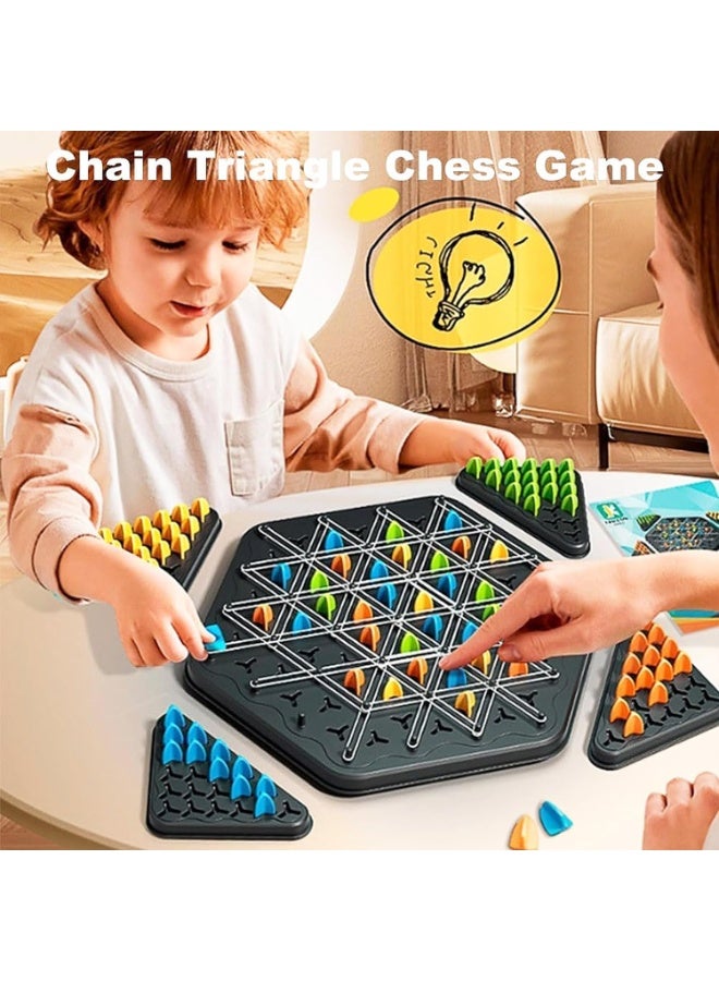 Relex Large Triangle Chess Board Game, Funny Triggle Game, Triggle Rubber Band Game, Chain Triggle Game, Interactive Peg Game, Strategy Board Game For Family Party, 2-4 Players Gift for Kids & Adults - Image 4